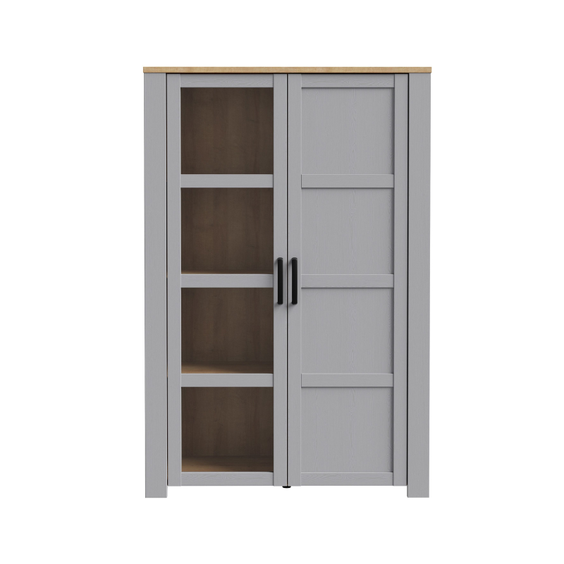 Bohol Display Cabinet in Riviera Oak/Grey Oak with Optional LED Lighting