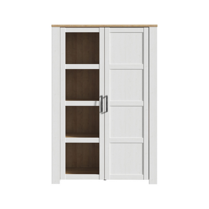 Bohol Display Cabinet in Riviera Oak/White with Optional LED Lighting