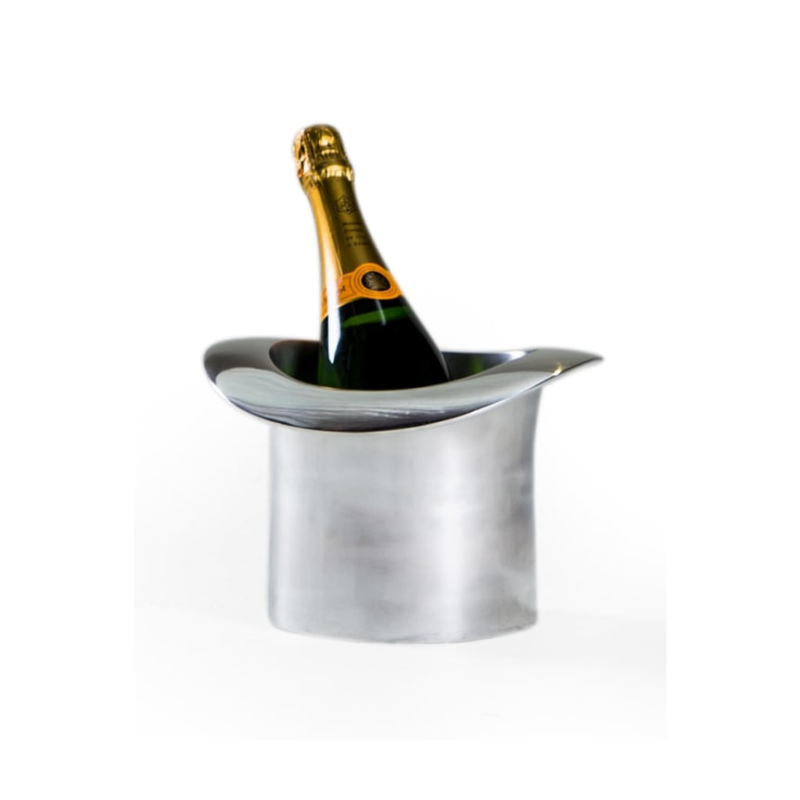Polished Aluminium Top Hat Ice Bucket