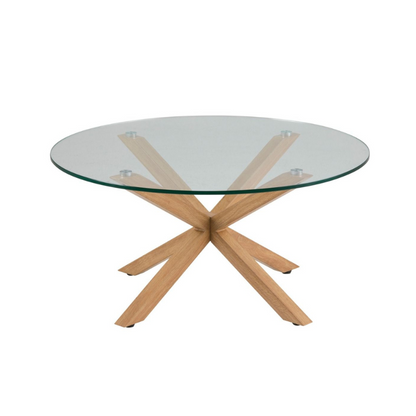 Heaven Round Coffee Table with Smoked Glass Top 82x40cm