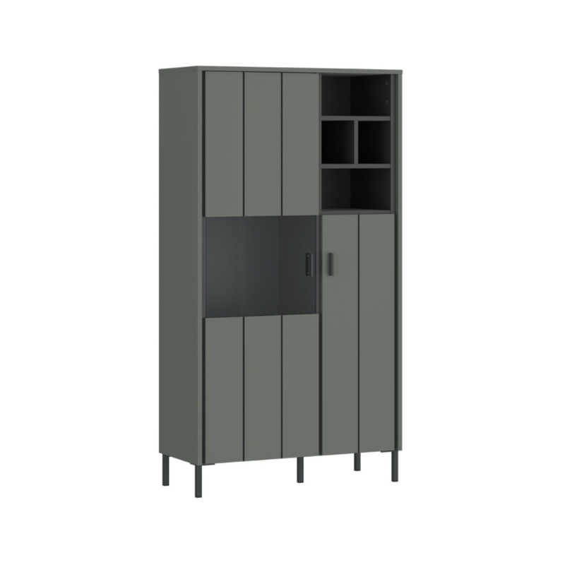 Arundel 2 Door Display Cabinet in Green/Grey
