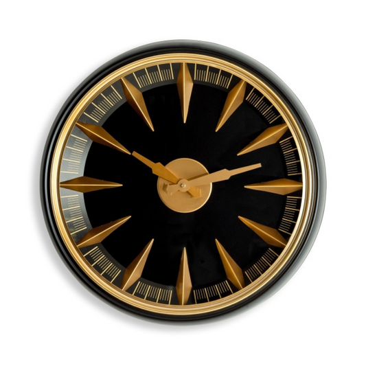 Black & Antique Gold California Wall Clock