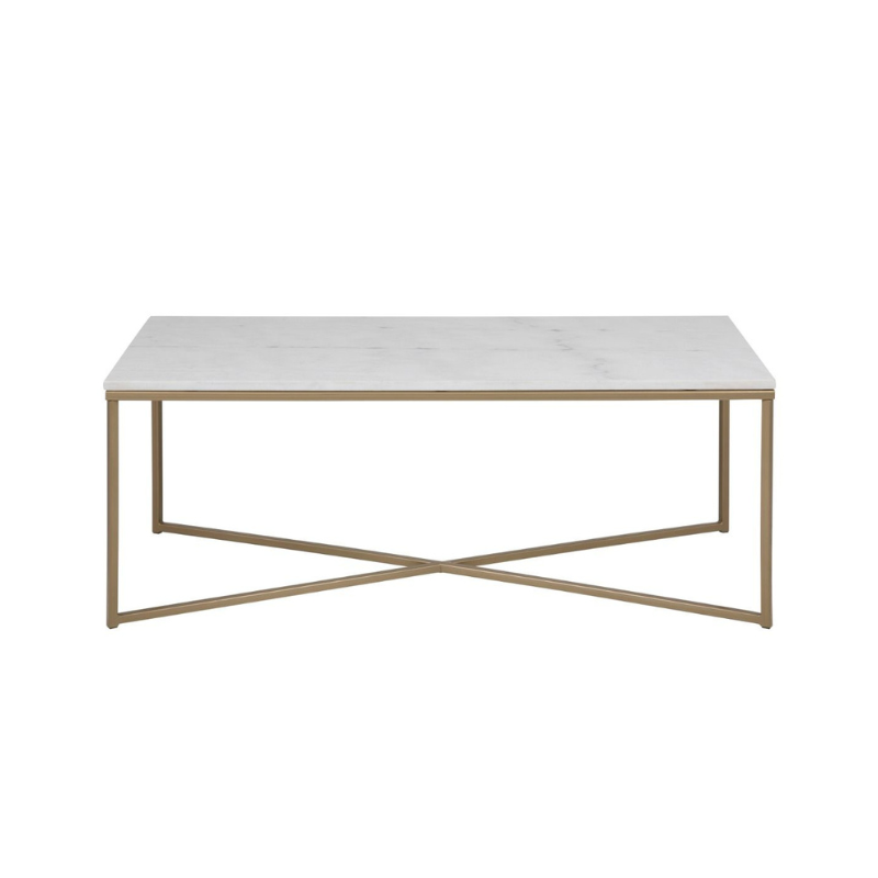 Alisma Coffee Table with White Marble Top