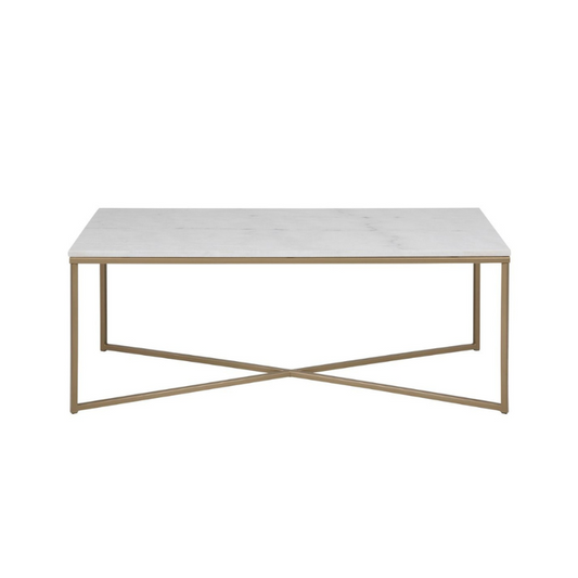 Alisma Coffee Table with White Marble Top
