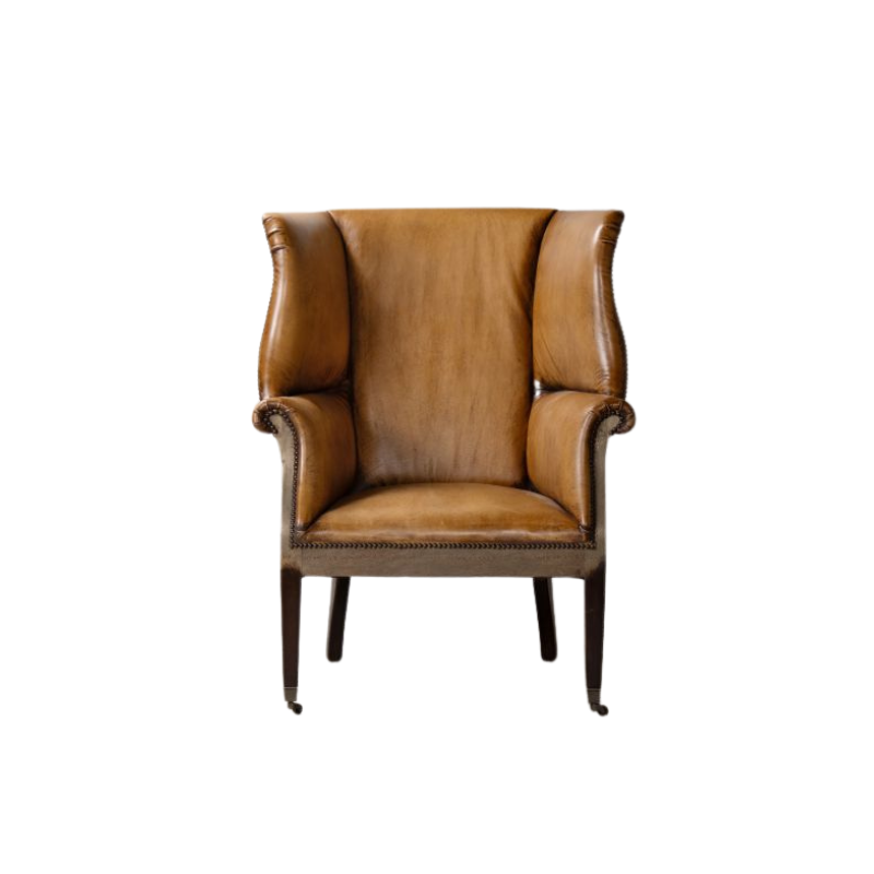 Fairmont Leather Wingback Chair - Tan