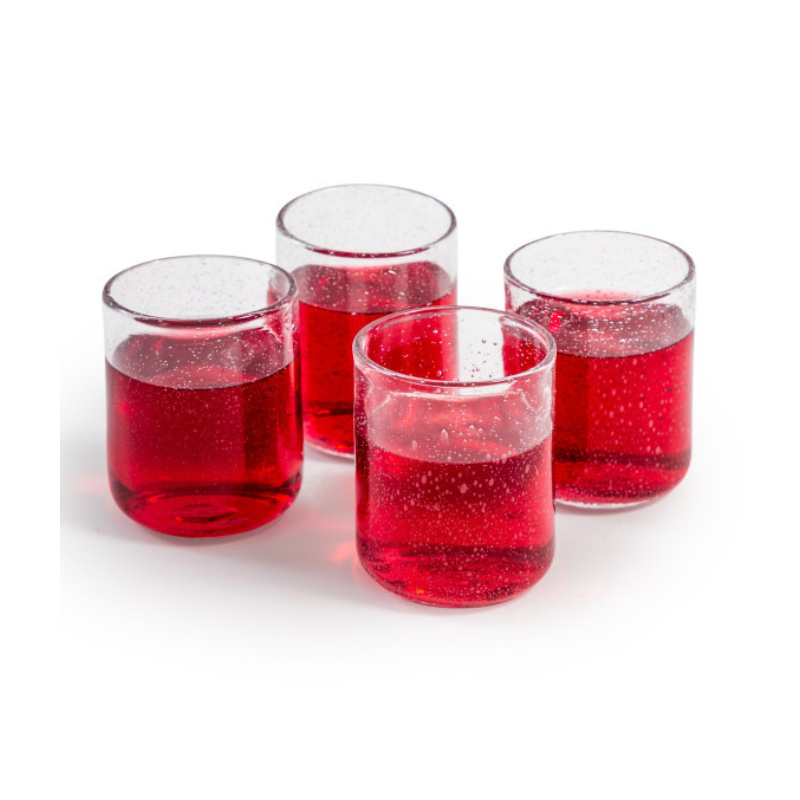 Set of 4 Bubbled Glass Tumblers