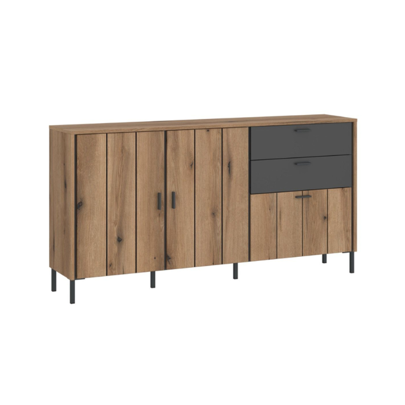 Arundel Sideboard 2 Door 1 Flap 2 Drawer in Oak/Grey