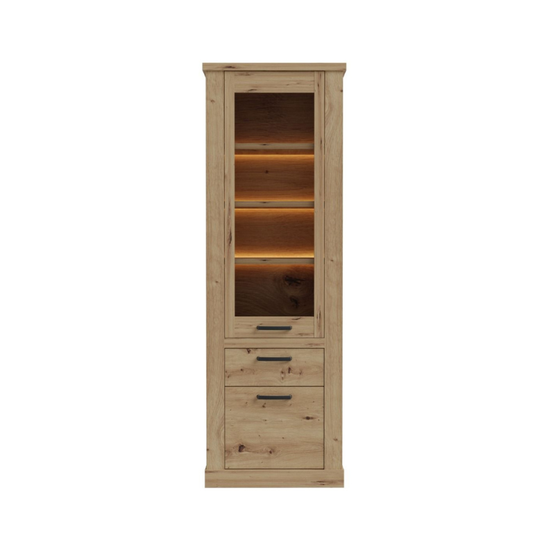 Corona Narrow Display Cabinet in Artisan Oak