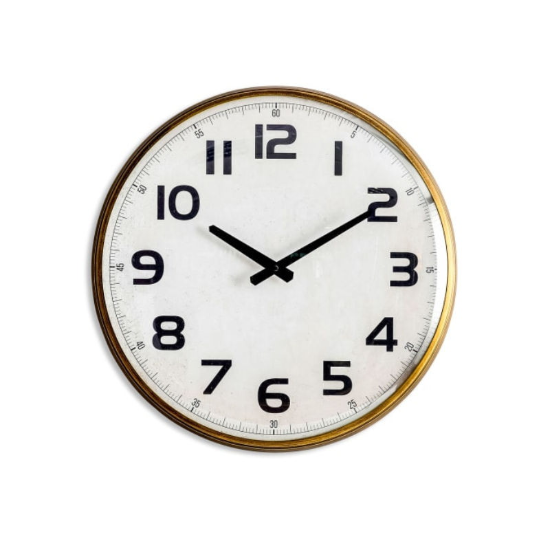 Vintage Station Wall Clock with Convex Glass