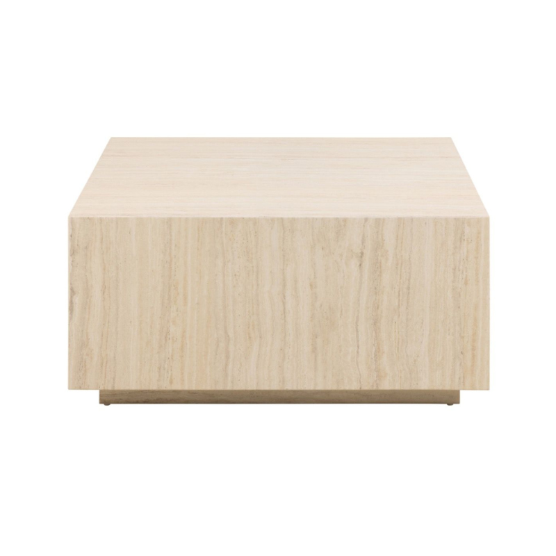 Dice Square Coffee Table in Light Travertine Effect 90x90x42cm
