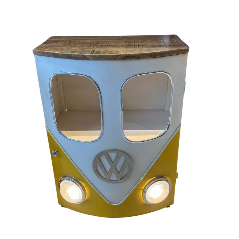 Side Cabinet VW Camper Style Side Table Cabinet – Retro Drinks Storage (Red, Blue or Yellow)