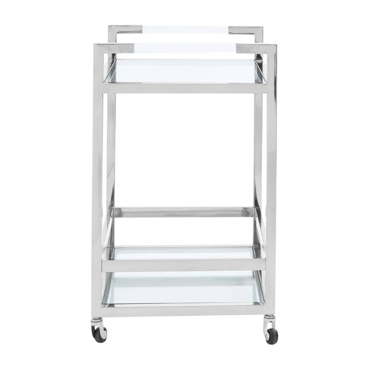 Vogue 2-Tier Drinks Trolley – Polished Stainless Steel & Glass