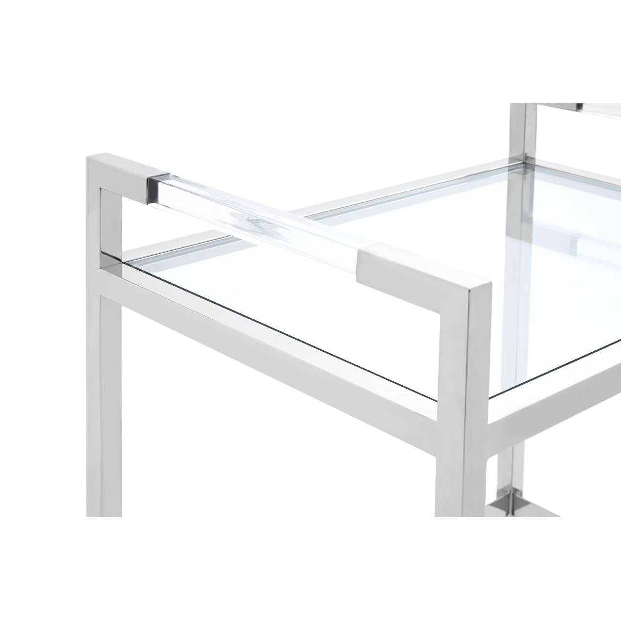 Vogue 2-Tier Drinks Trolley – Polished Stainless Steel & Glass
