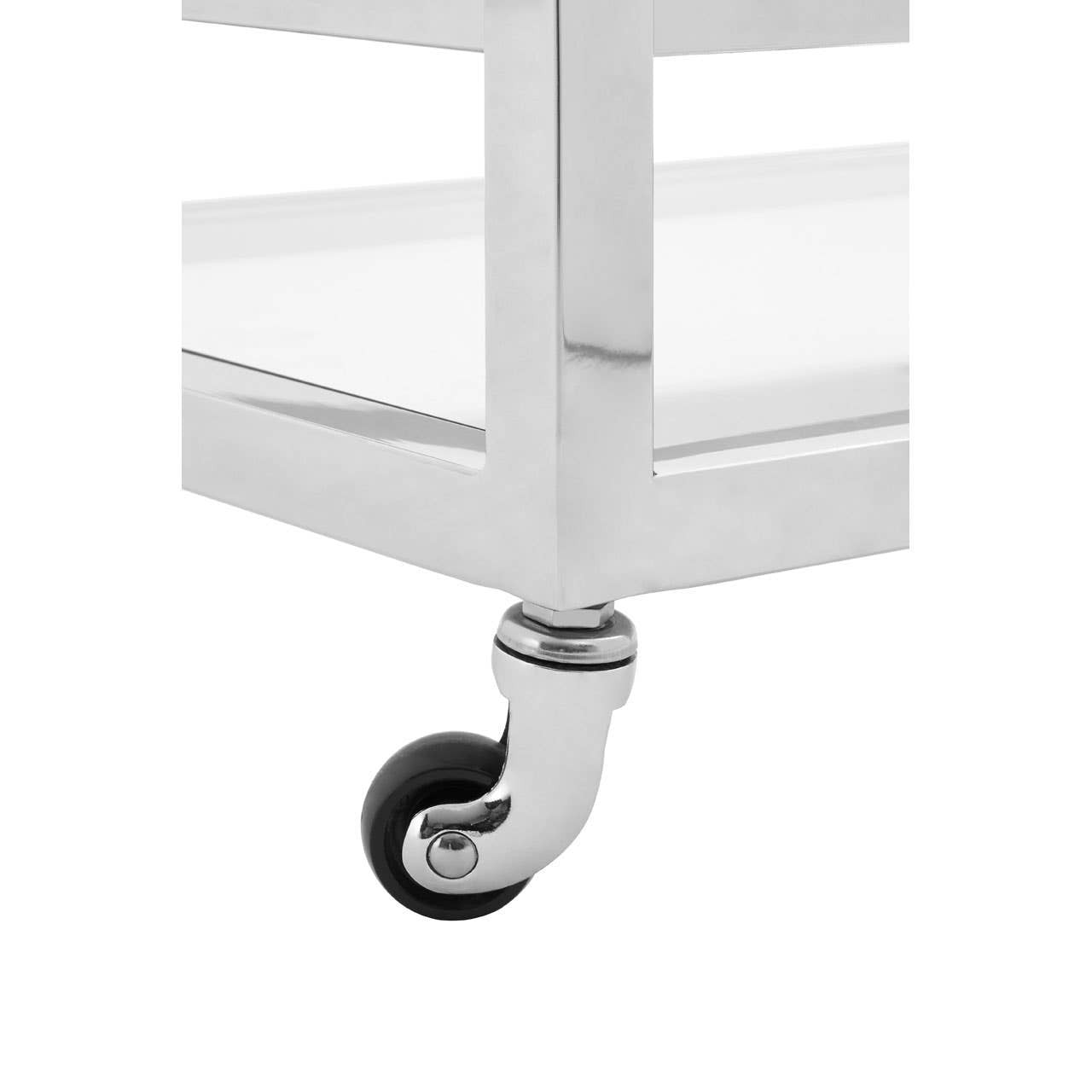 Vogue 2-Tier Drinks Trolley – Polished Stainless Steel & Glass