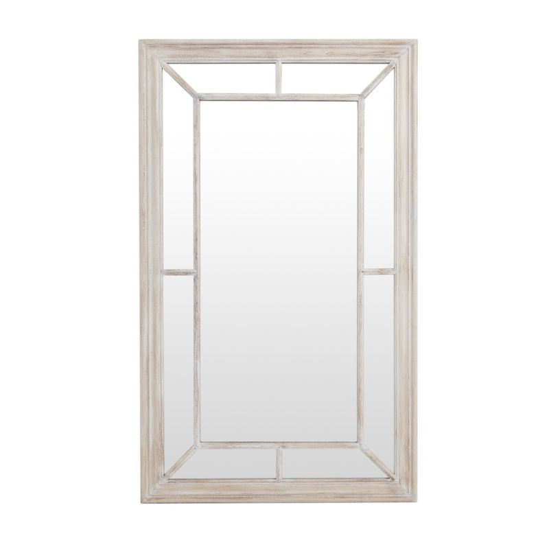 Washed Wood Framed Window Mirror