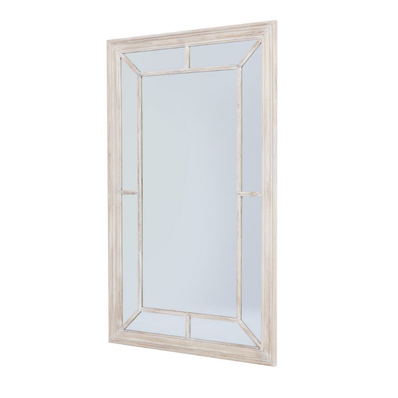 Washed Wood Framed Window Mirror