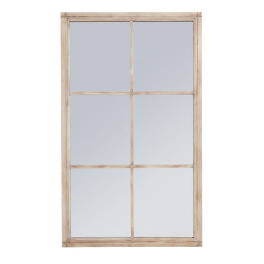 Washed Wood Large Window Mirror