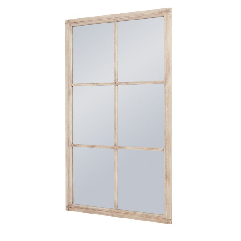 Washed Wood Large Window Mirror