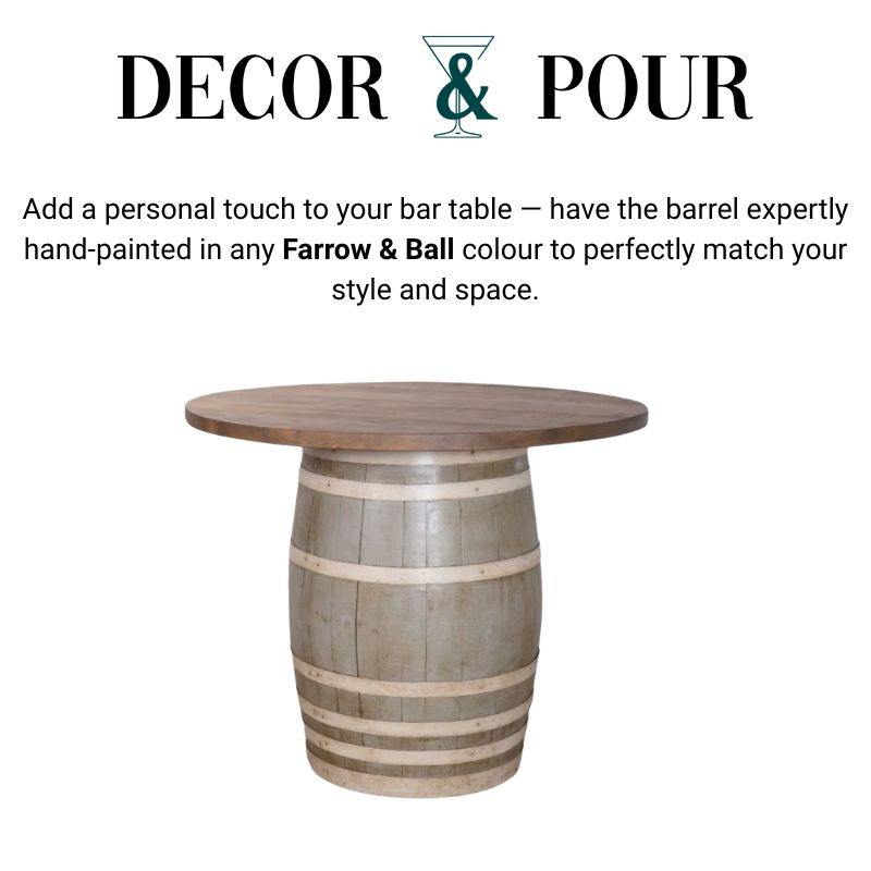 Wooden Barrel Table (Bespoke Colour Choice)