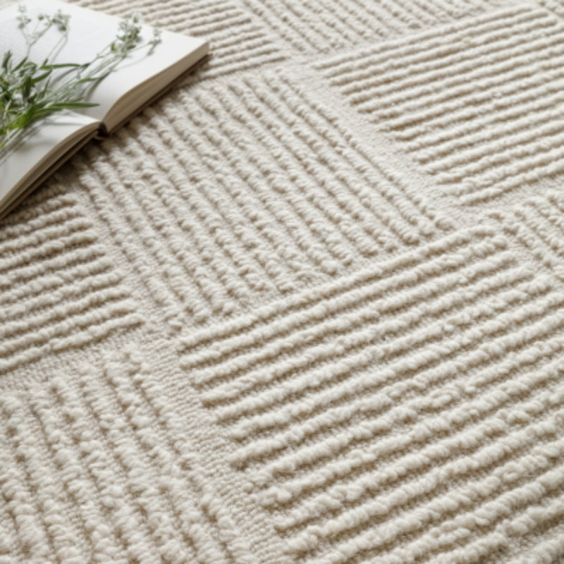 Zennith Cream Bouclé Grid Rug