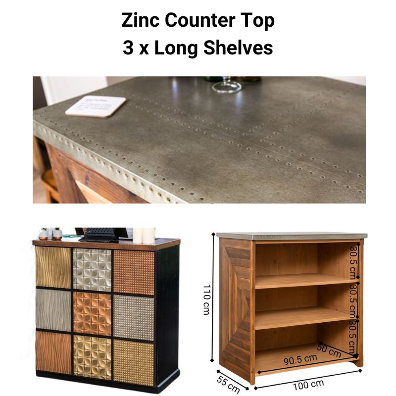 Modular Metal Front Bar - Copper, Brass & Zinc Panels with Custom Options