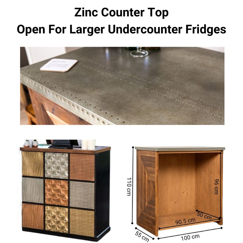 Modular Metal Front Bar - Copper, Brass & Zinc Panels with Custom Options