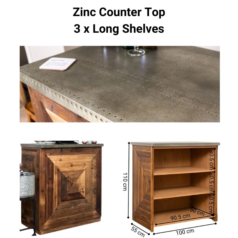 Chevron Reclaimed Pine Modular Bar