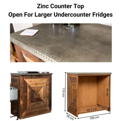 Chevron Reclaimed Pine Modular Bar