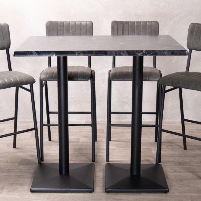 Alcantara Black Café Bar Table Range