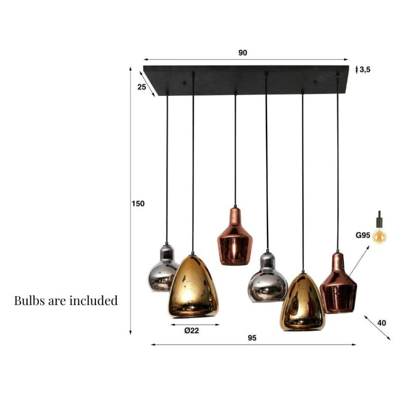 Arabella Mixed Colour Hanging Pendant Light