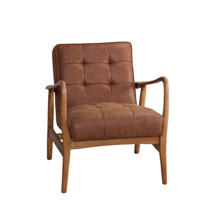 Armchair Chair / Tan Kingsbury Faux Leather Sofa Range