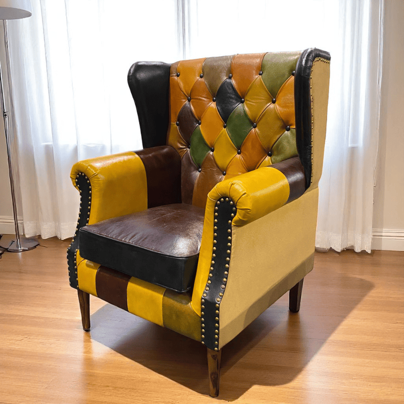 Armchair Harlequin Diamond Leather Armchair