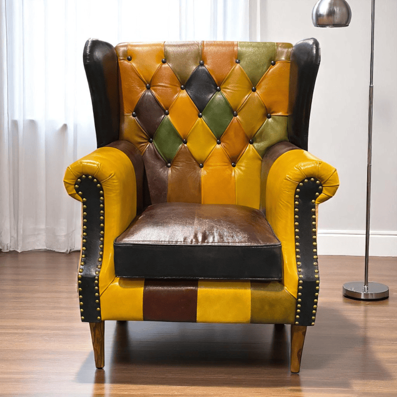 Armchair Harlequin Diamond Leather Armchair