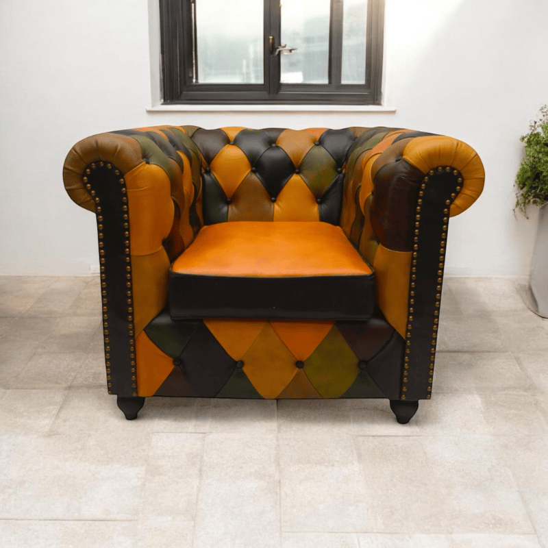 Armchair Harlequin Rolltop Leather Armchair