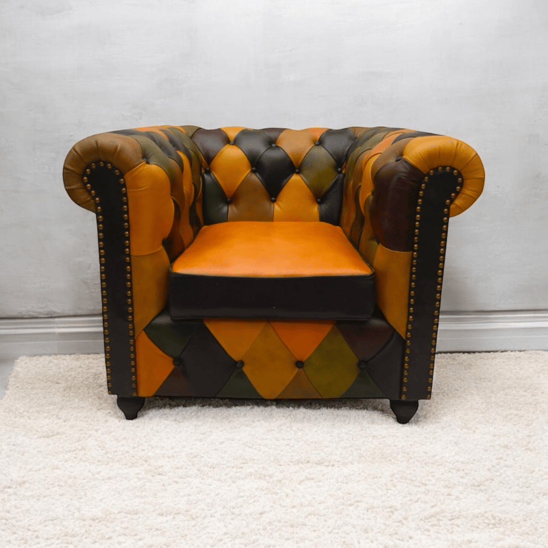 Armchair Harlequin Rolltop Leather Armchair
