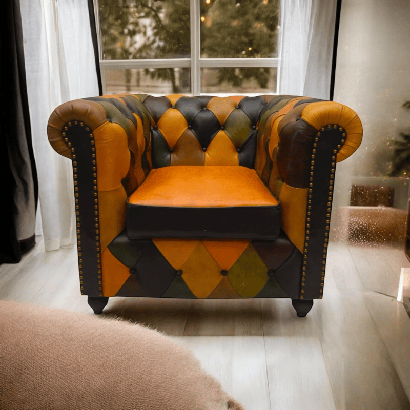 Armchair Harlequin Rolltop Leather Armchair