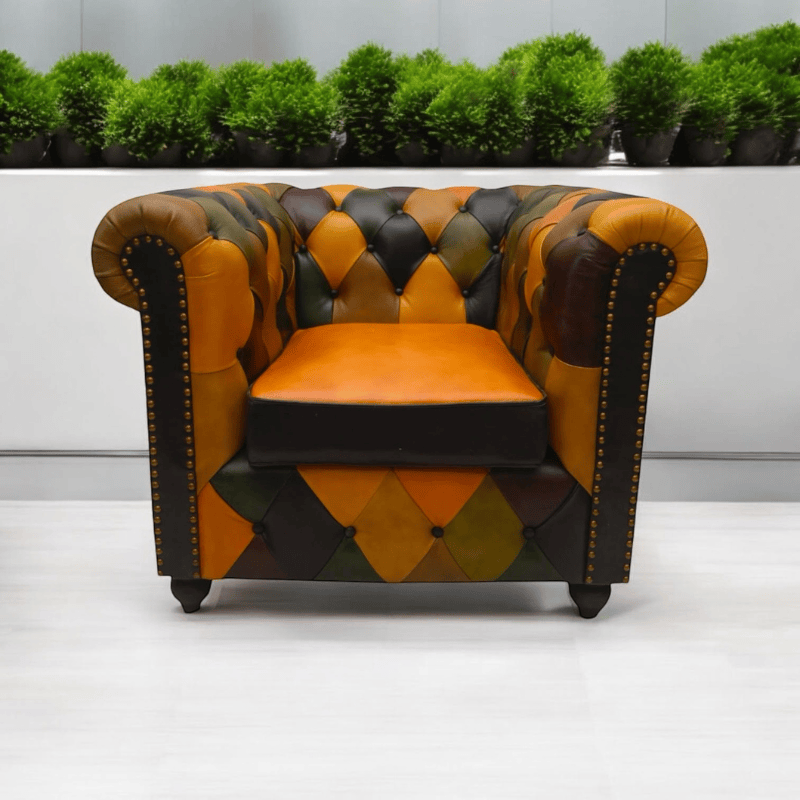Armchair Harlequin Rolltop Leather Armchair