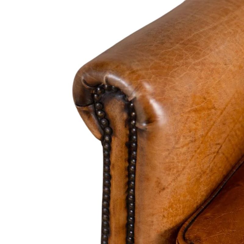 Armchair Langan Vintage Style Tan Leather Armchair