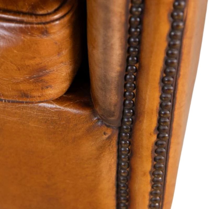 Armchair Langan Vintage Style Tan Leather Armchair
