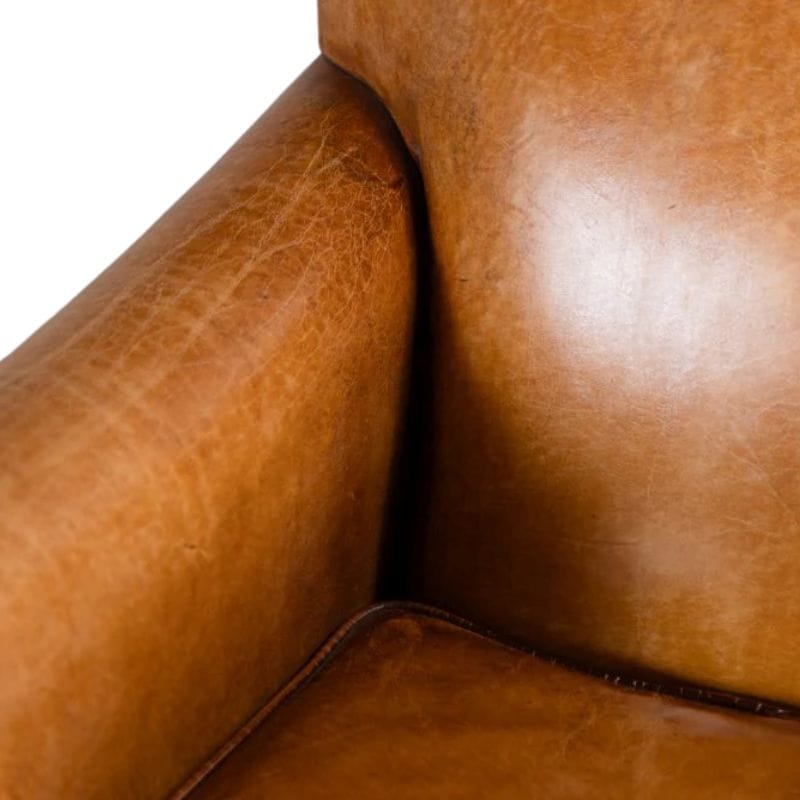 Armchair Langan Vintage Style Tan Leather Armchair
