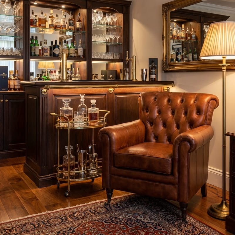 Armchair Ridge Leather Chesterfield Armchair