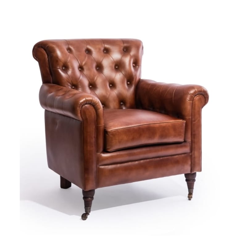 Armchair Ridge Leather Chesterfield Armchair