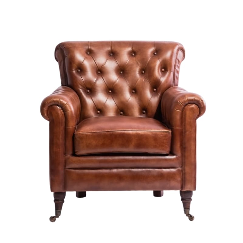 Armchair Ridge Leather Chesterfield Armchair