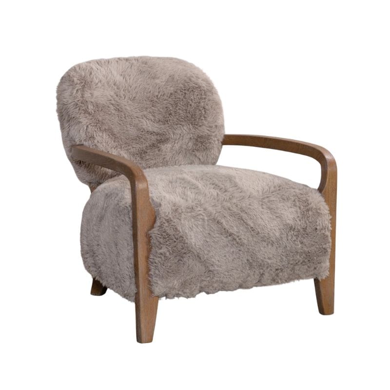 Armchair Smokey Taupe Chamonix Faux Fur Armchair Range