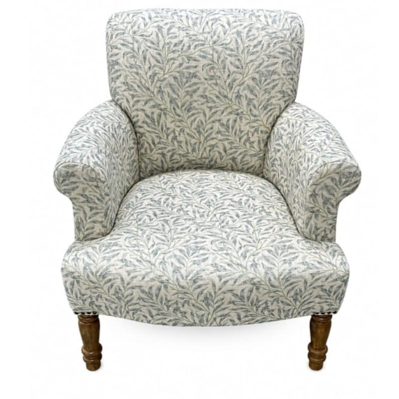 Armchair Willow Bough Occasional Armchair – Blue & Ivory Cotton