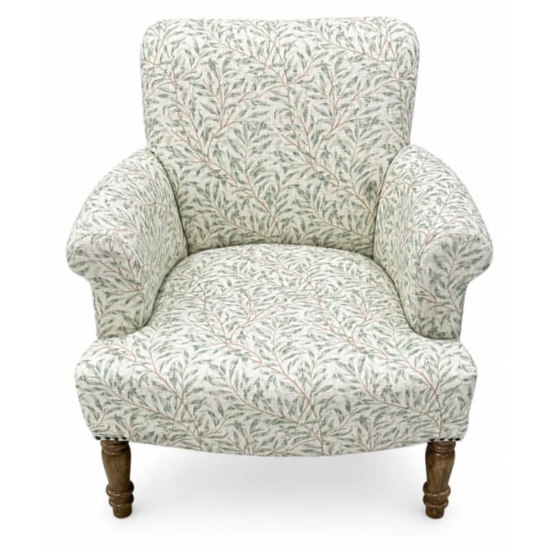 Armchair Willow Bough Occasional Armchair – Green & Ivory Cotton