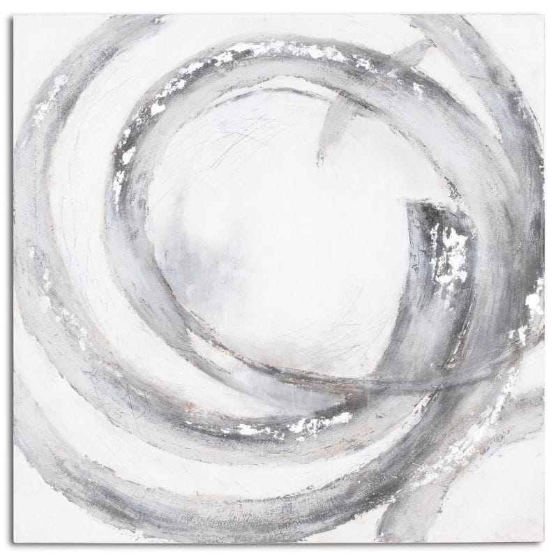 Art Galaxy Silver and Grey Hand Painted Canvas