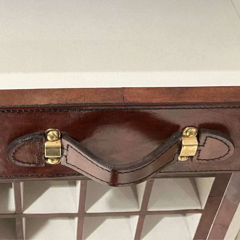 Bar Cabinet Explorer Handcrafted Cognac Leather Bar Cabinet