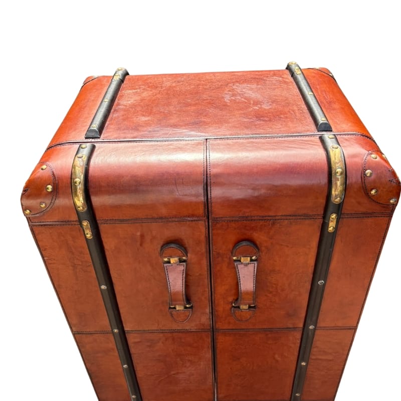 Bar Cabinet Explorer Trunk Bar Cabinet – Cognac Leather