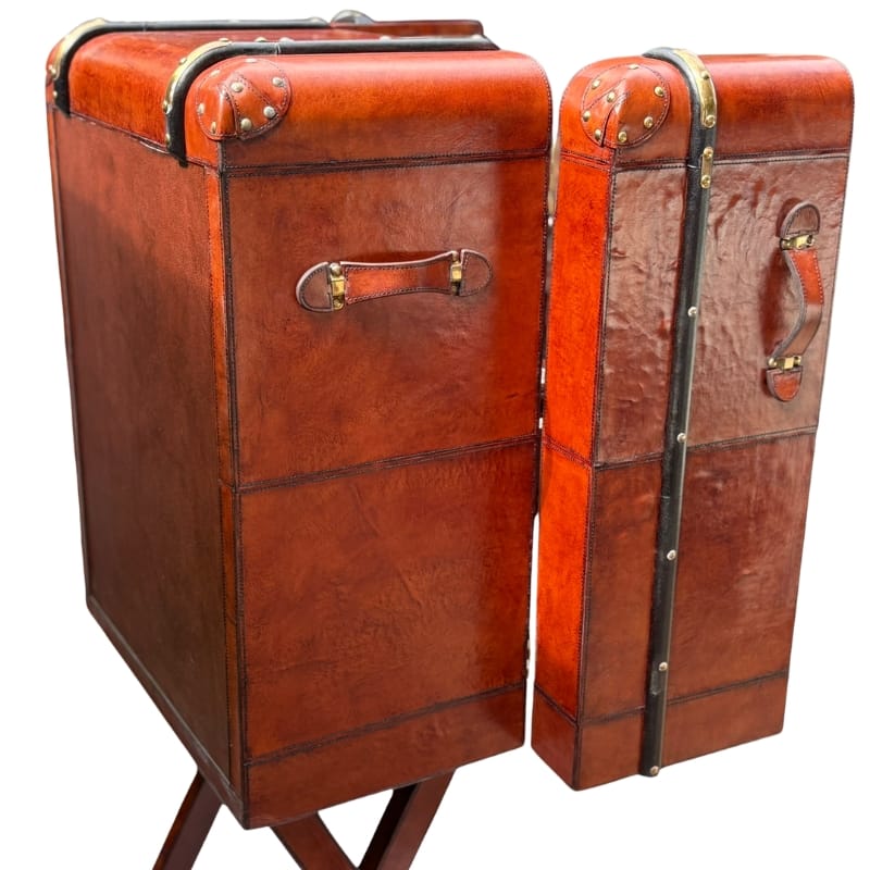 Bar Cabinet Explorer Trunk Bar Cabinet – Cognac Leather
